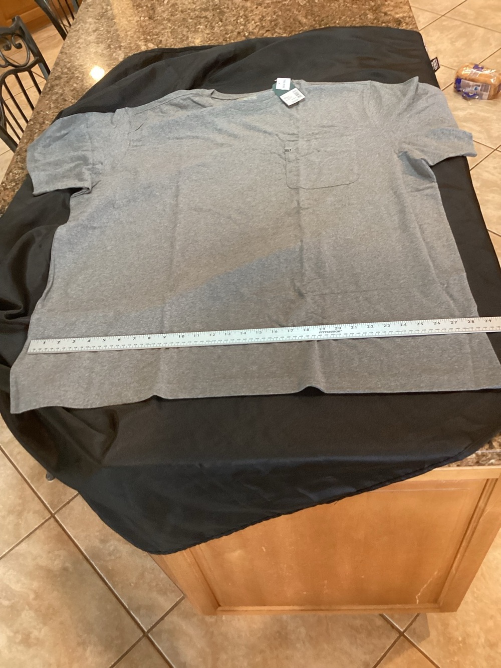 Outdoor Life,Men's Grey Pocket T-Shirt, Size 3X  Big And Tall
